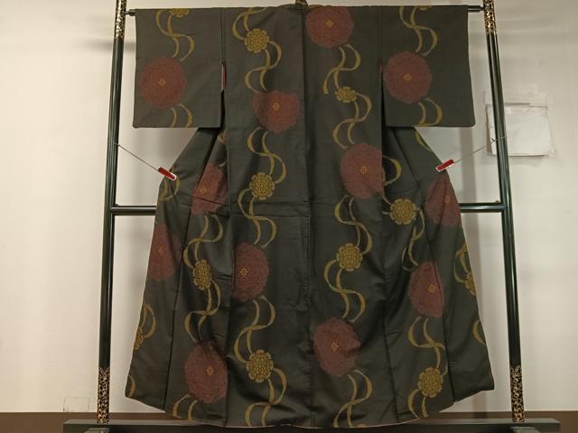 平和屋着物●本場大島紬　吉祥花文　正絹　逸品　CABC9809vp