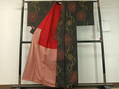 平和屋着物●本場大島紬　吉祥花文　正絹　逸品　CABC9809vp
