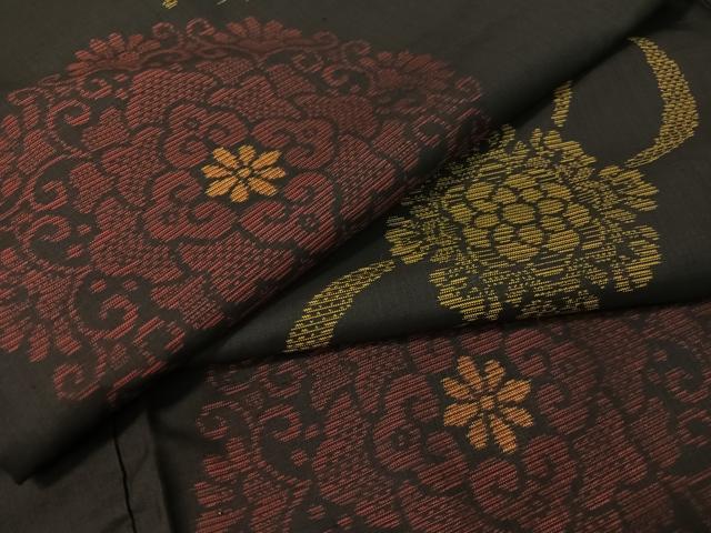 平和屋着物●本場大島紬　吉祥花文　正絹　逸品　CABC9809vp