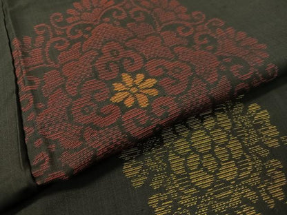 平和屋着物●本場大島紬　吉祥花文　正絹　逸品　CABC9809vp