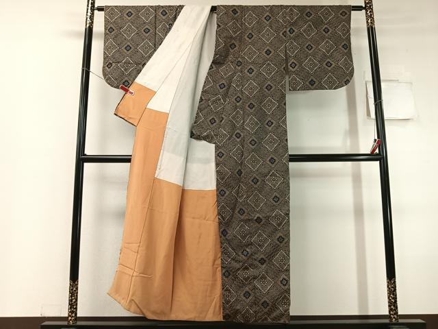 平和屋着物●本場大島紬　龍郷絣　花菱文　正絹　逸品　CABC9810vp