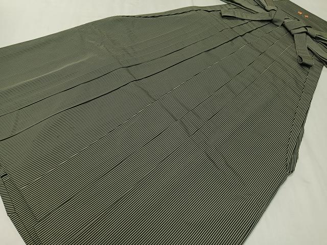 平和屋着物●男性　馬乗り袴　縞　正絹　逸品　CABC9813vp