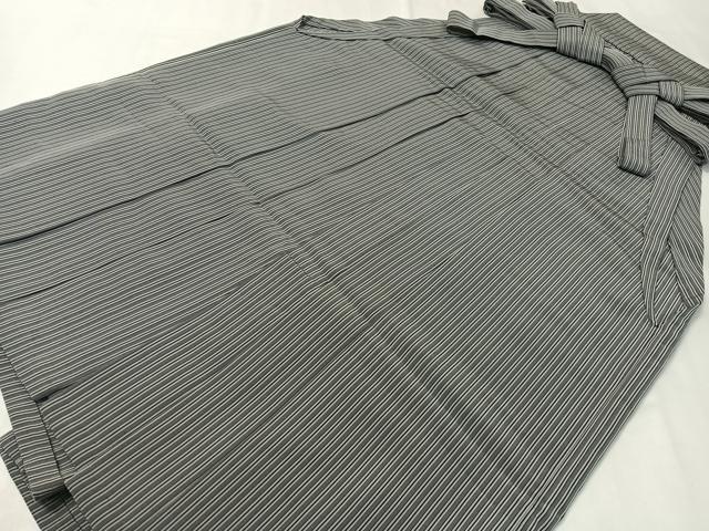 平和屋着物●男性　馬乗り袴　平城錦　縞　正絹　逸品　CABC9814vp