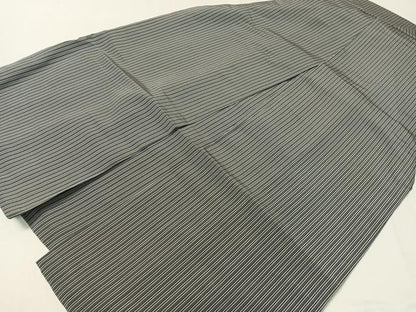 平和屋着物●男性　馬乗り袴　平城錦　縞　正絹　逸品　CABC9814vp
