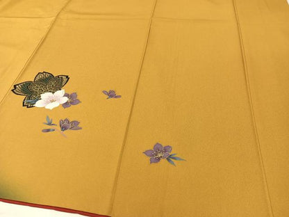 平和屋着物●訪問着　駒刺繍　藤花蝶文　暈し染め　金彩　正絹　逸品　CABC9816vp