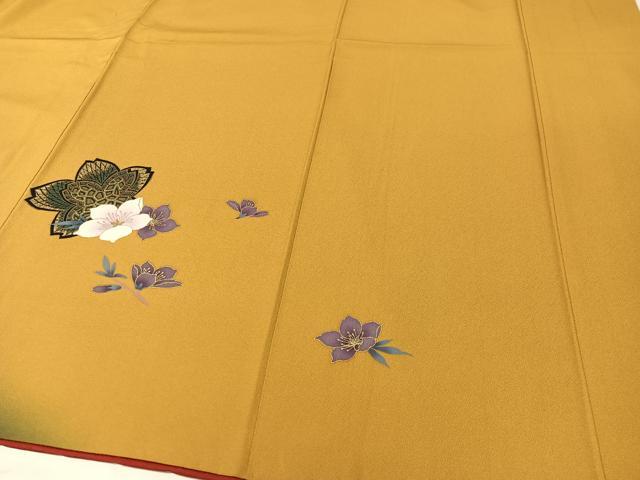 平和屋着物●訪問着　駒刺繍　藤花蝶文　暈し染め　金彩　正絹　逸品　CABC9816vp