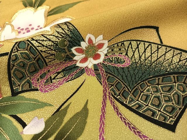 平和屋着物●訪問着　駒刺繍　藤花蝶文　暈し染め　金彩　正絹　逸品　CABC9816vp