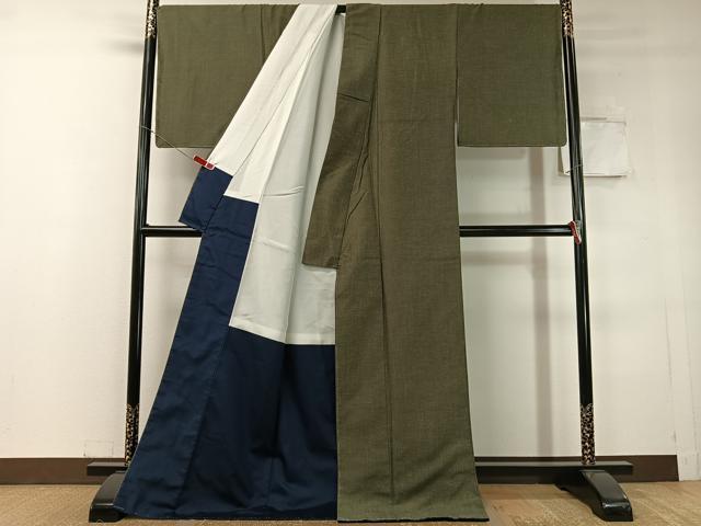 平和屋着物●結城紬 おく玉謹製 霞文 証紙付き ロング丈 正絹 逸品 未使用 CABC9818vp