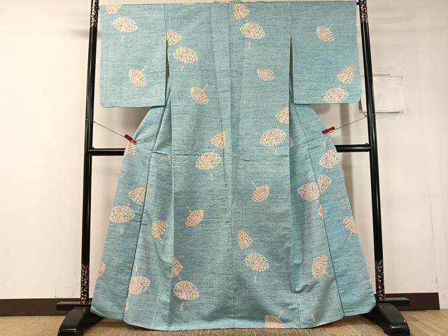 平和屋着物●小千谷紬　番傘　大丸扱い　正絹　逸品　CABC9819vp