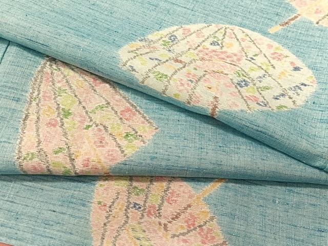 平和屋着物●小千谷紬　番傘　大丸扱い　正絹　逸品　CABC9819vp