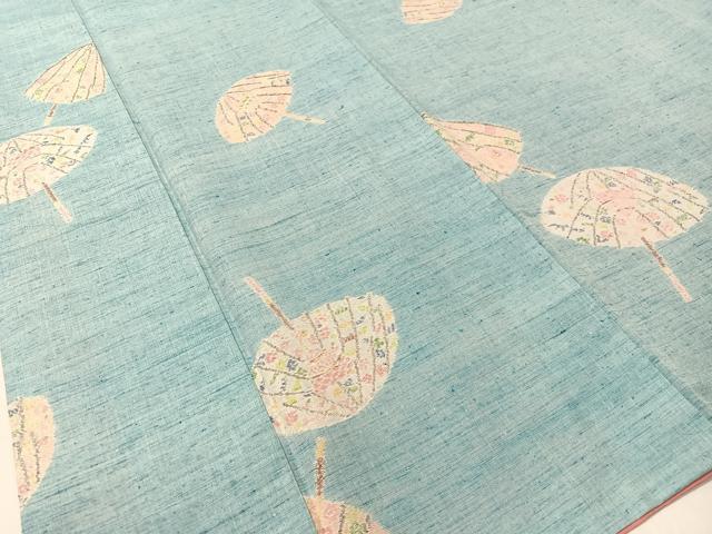 平和屋着物●小千谷紬　番傘　大丸扱い　正絹　逸品　CABC9819vp