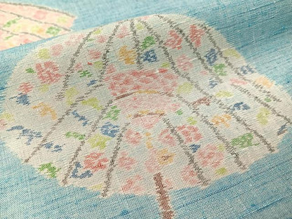 平和屋着物●小千谷紬　番傘　大丸扱い　正絹　逸品　CABC9819vp