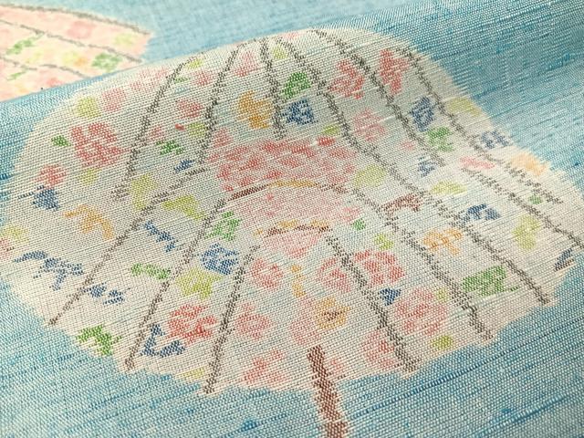 平和屋着物●小千谷紬　番傘　大丸扱い　正絹　逸品　CABC9819vp