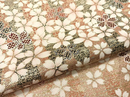 平和屋着物●上質な小紋　舞桜　暈し染め　金彩　正絹　逸品　CABC9821vp