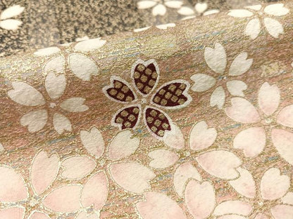平和屋着物●上質な小紋　舞桜　暈し染め　金彩　正絹　逸品　CABC9821vp