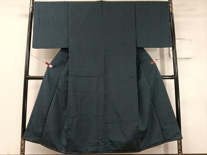 平和屋着物●男性　お召　縞　正絹　逸品　未使用　CABC9827vp