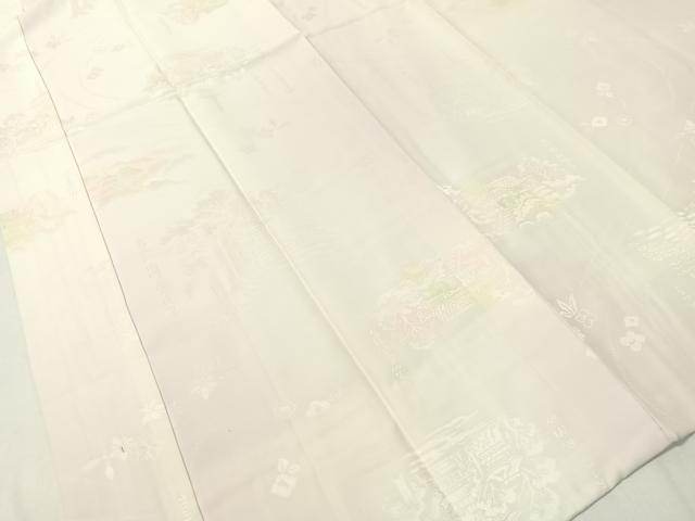 平和屋着物●長襦袢　袷　龍道華彩　名所風景地紋　暈し染め　正絹　逸品　未使用　CABC9828vp