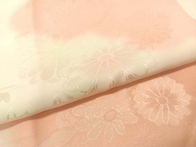 平和屋着物●振袖用長襦袢　無双仕立て　雲取り花丸地紋　暈し染め　正絹　逸品　未使用　CABC9829vp