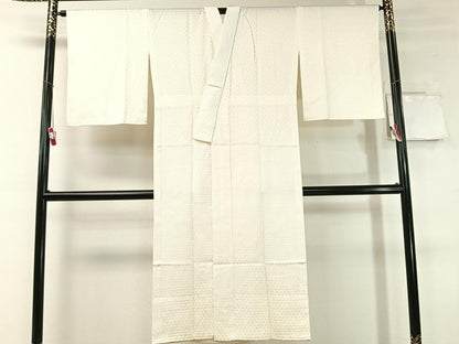 平和屋着物●長襦袢　無双仕立て　鱗地紋　胡粉色　正絹　逸品　未使用　CABC9830vp