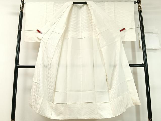 平和屋着物●長襦袢　無双仕立て　鱗地紋　胡粉色　正絹　逸品　未使用　CABC9830vp