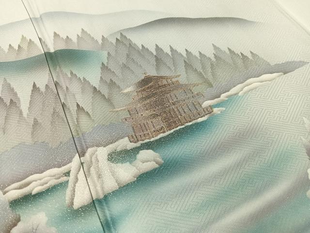 平和屋着物▼訪問着 名所風景文 暈し染め 金銀彩 正絹 逸品 CABC9833vp