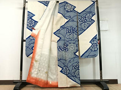 平和屋着物●豪華振袖 総絞り 駒刺繍 吉祥桐花文 正絹 逸品 CABC9835vp
