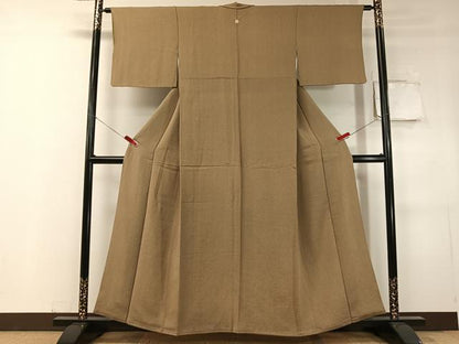 平和屋着物●江戸小紋　服部光擴　草木染　丸文　鬼しぼ縮緬　正絹　逸品　CABC9837vp