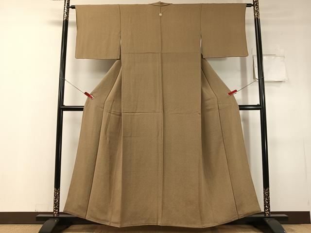 平和屋着物●江戸小紋　服部光擴　草木染　丸文　鬼しぼ縮緬　正絹　逸品　CABC9837vp