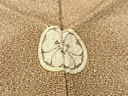 平和屋着物●江戸小紋　服部光擴　草木染　丸文　鬼しぼ縮緬　正絹　逸品　CABC9837vp