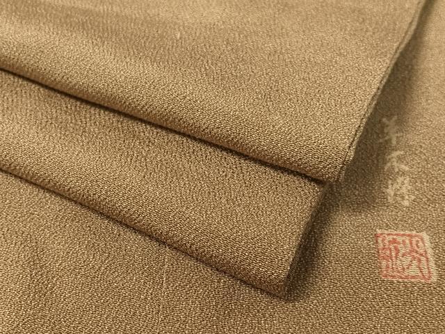 平和屋着物●江戸小紋　服部光擴　草木染　丸文　鬼しぼ縮緬　正絹　逸品　CABC9837vp