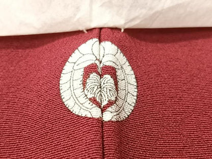 平和屋着物●上質な色無地 蘇芳色 ロング丈 正絹 逸品 未使用 CABC9838vp