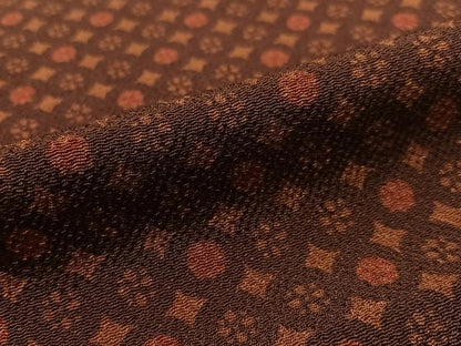 平和屋着物●上質な小紋　型染め　吉祥花文　鬼しぼ縮緬　正絹　逸品　CABC9844vp