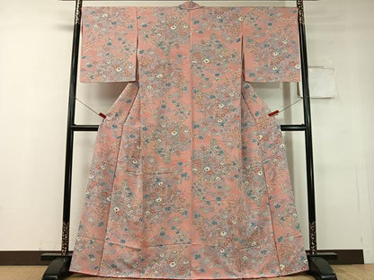 平和屋着物●上質な小紋　花鳥文　金彩　正絹　逸品　CABC9849vp