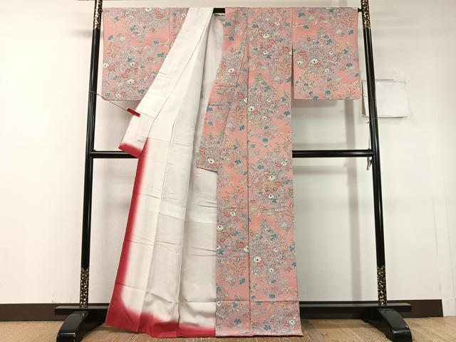 平和屋着物●上質な小紋　花鳥文　金彩　正絹　逸品　CABC9849vp