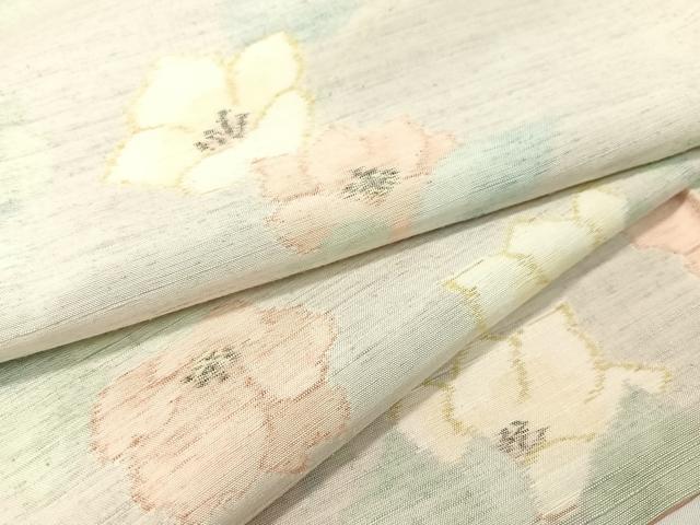 平和屋着物●上質な紬　草花文　正絹　逸品　CABC9852vp
