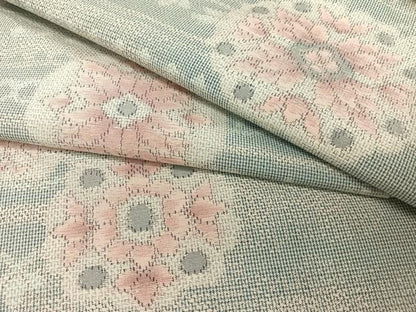 平和屋着物●上質な紬　花唐草文　正絹　逸品　CABC9853vp