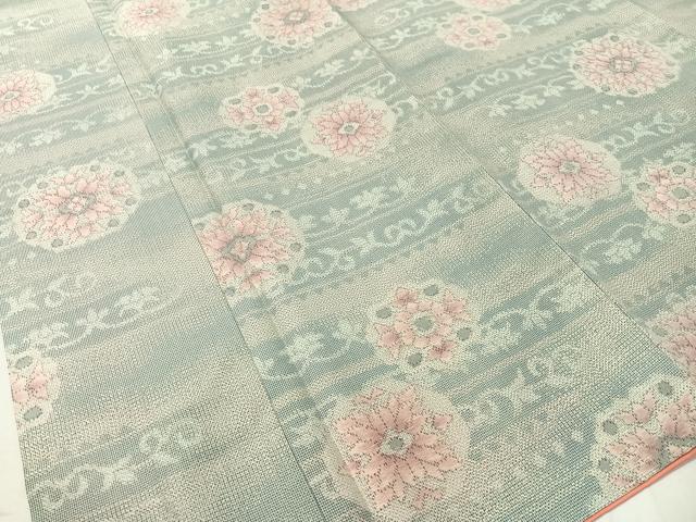 平和屋着物●上質な紬　花唐草文　正絹　逸品　CABC9853vp