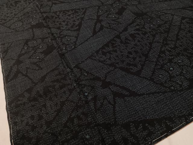 平和屋着物●結城紬　80亀甲　笹竹花文　正絹　逸品　未使用　CABC9855vp