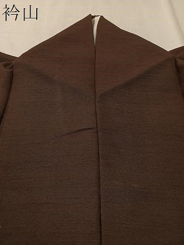 平和屋着物●上質な紬　色無地　赤墨色　正絹　逸品　CABC9856vp