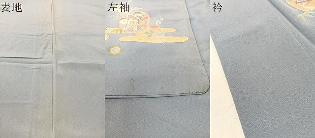 平和屋着物●訪問着　道長御所車花文　暈し染め　金彩　正絹　逸品　CABC9859vp