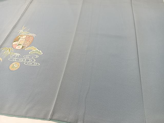 平和屋着物●訪問着　道長御所車花文　暈し染め　金彩　正絹　逸品　CABC9859vp