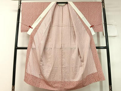 平和屋着物●長襦袢　無双仕立て　梅花文　麻の葉地紋　洗える着物　未使用　CABC9864vp