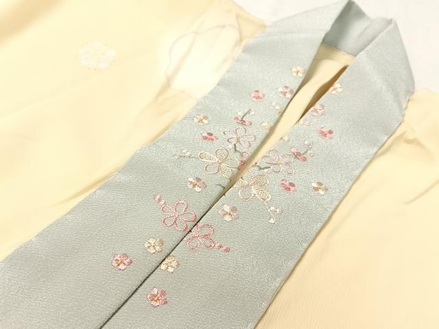平和屋着物●長襦袢　無双仕立て　舞花文　暈し染め　半衿刺繍　洗える着物　CABC9868vp