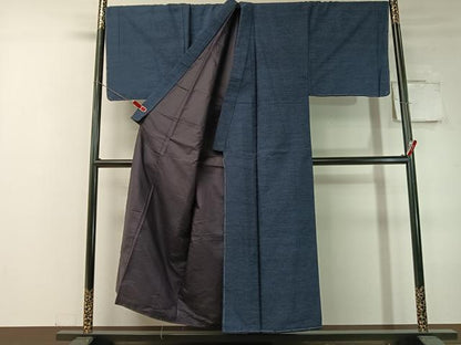 平和屋着物●男性　結城紬　アンサンブル　杢　霞文　キングサイズ　正絹　逸品　未使用　CABC9869vp