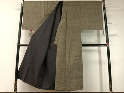 平和屋着物●男性　紬　アンサンブル　霞文様　正絹　逸品　CABC9870vp