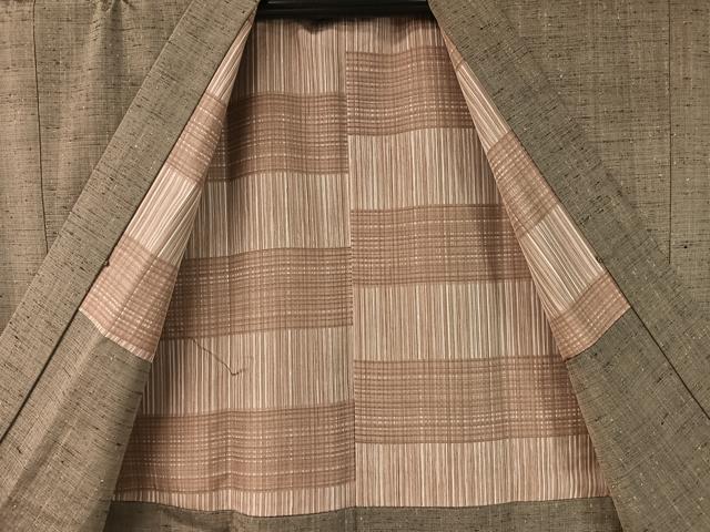 平和屋着物●男性　紬　アンサンブル　霞文様　正絹　逸品　CABC9870vp