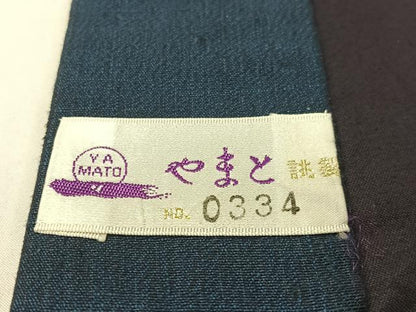 平和屋着物●男性　紬　アンサンブル　長襦袢セット　濃藍色　やまと誂製　正絹　逸品　CABC9873vp