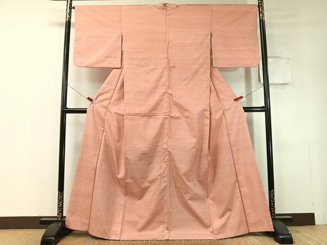 平和屋着物●紅花紬　米沢　霞文　正絹　逸品　CABC9875vp