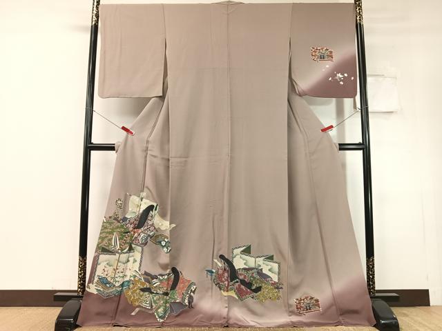 平和屋着物●訪問着　十二単　暈し染め　銀彩　ロング丈　正絹　逸品　CABC9877vp