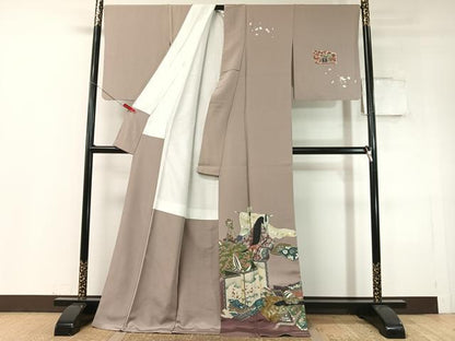平和屋着物●訪問着　十二単　暈し染め　銀彩　ロング丈　正絹　逸品　CABC9877vp